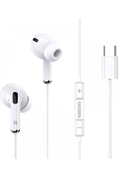 KAKUSİGA KSC-727 Ενδοωτικά ακουστικά handsfree με βύσμα 3.5mm, λευκά