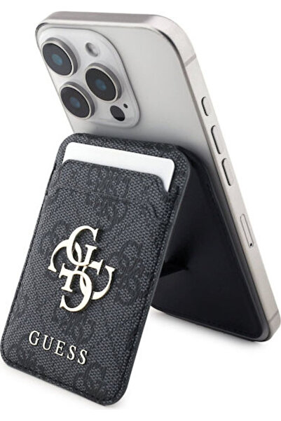 Guess 4G Metal Logo MagSafe Cardslot Stand Desk Stand for Mobile in Black color