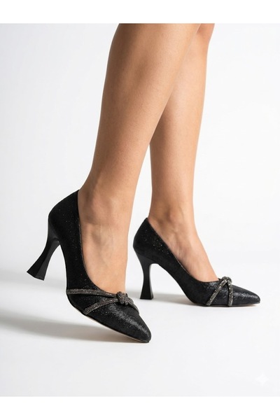 Lütfi Women's Stone Detailed Thin Heeled Stiletto Shoes