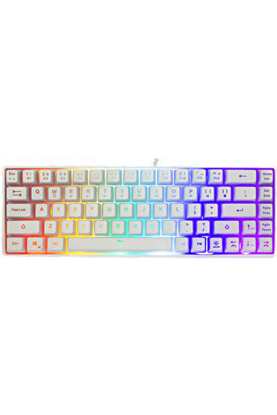 white shark Πληκτρολόγιο Gaming Ronin 60% με φωτισμό RGB (Αγγλικό US) Λευκό