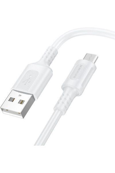 Borofone Καλώδιο USB 2.0 σε micro USB, κανονικό, 1μ, λευκό