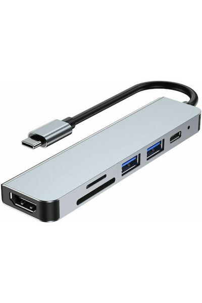 Tech-Protect V4-HUB v4 Hub 3 Θύρες USB 3.0 με σύνδεση USB-C Γκρι