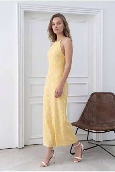 Julidress Neck Tie Midi Length Polka Dot Dress