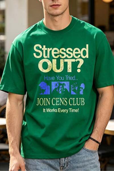 Fleck Casual Style T Shirts For Men Stressed Out Have You Tried Join Cens Clu...