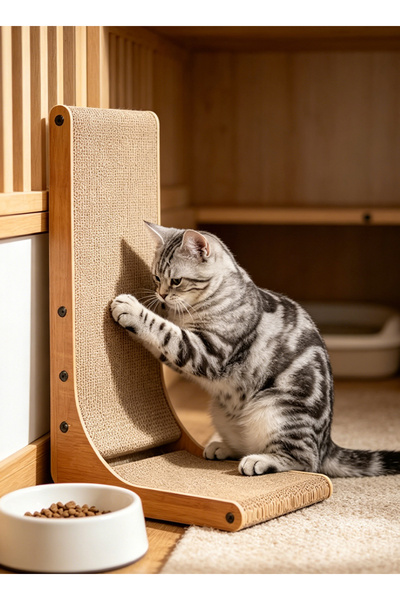 Yoawllty L Shape Cat Scratch Pad Wall Mounted, 26.8 Inch Cat Scratching Posts
