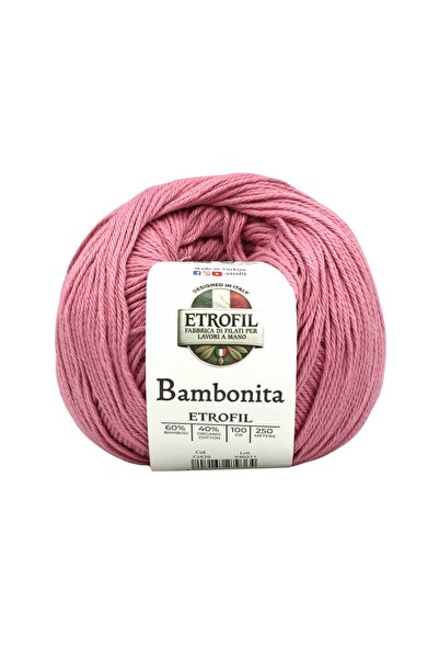 Etrofil Fir de tricotat Bambonita Roz Pastel 60% Bambus 40% Bumbac Organic 10...