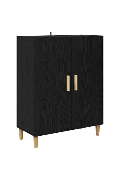 vidaxl Bufet Stejar Negru 70 x 34 x 90 cm Lemn compozit