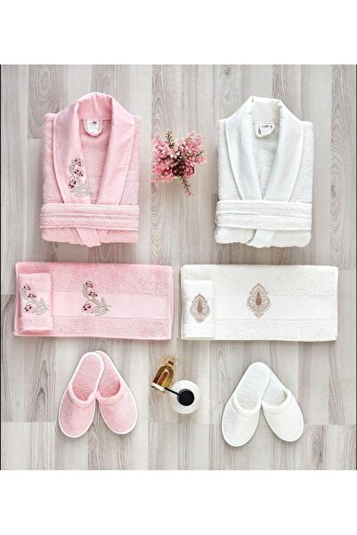 Roya Embroidery 10Pcs Bathrobe Set 100% Cotton