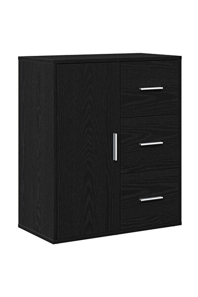 vidaxl Bufet cu sertar Stejar Negru 60 x 31 x 70 cm Lemn compozit