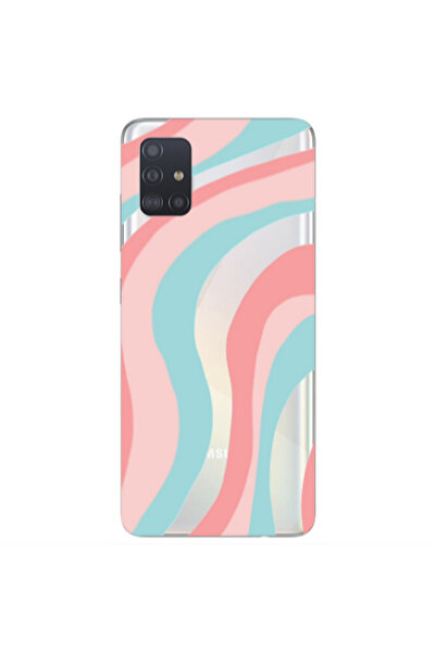 Other Samsung A51 Colored lines Transparent Silicone TPU Θήκη