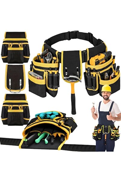 verk group Professional Tool Belt with 22 Compartments for Workshop and Const...