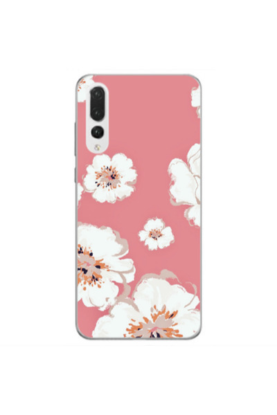 Other Huawei P20 Pro White Flowers Transparent Silicone TPU Θήκη