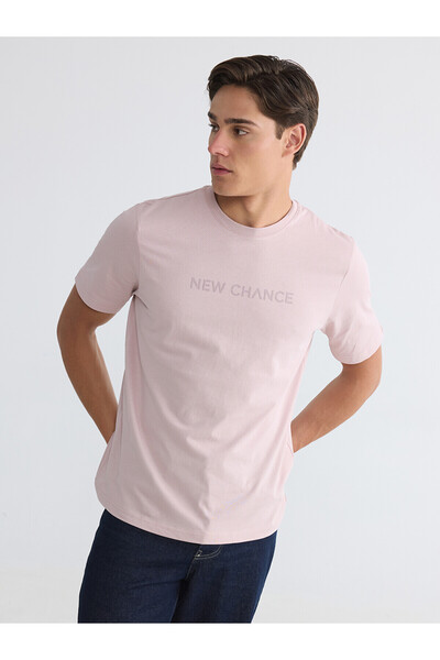 LC Waikiki Vizyon New Season Crew Neck Printed Men's Combed Cotton T-Shirt