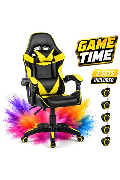 Kdhome Scaun Gaming Ergonomic ShadowStrike GX1, 2 Seturi Roti Incluse, Piele ...