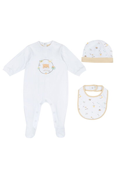 Chicco Kız Bebek Tulum, Şapka ve Önlük Hediye Seti