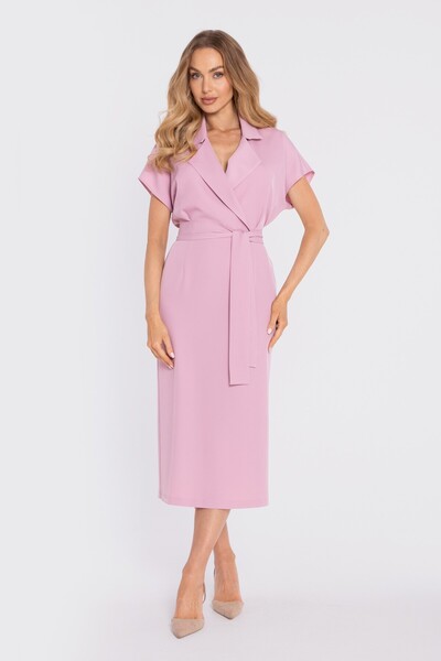 Made of Emotion Rochie maxi petrecută cu cordon în talie - pudră