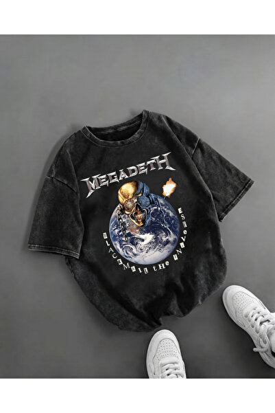 Toum Megadeth Metal Music Printed Unisex Oversize T-Shirt