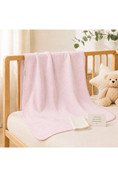 FYB Müslin Bebek Battaniyesi Çift Kat 100x120 cm %100 Pamuk Yumuşak Dokulu