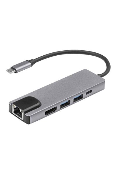 Generic Type-C to HDTV 5 in 1 Adapter (LAN + Type-C + 2 x USB + HDTV)