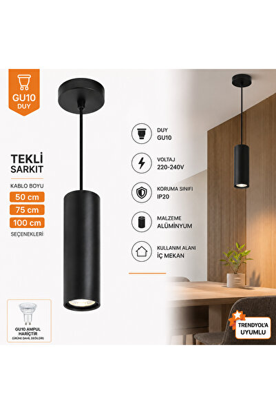 VoltMARKET Türkiye’nin Elektrik Marketi Modern GU10 Tekli Sarkıt Aydınlatma S...