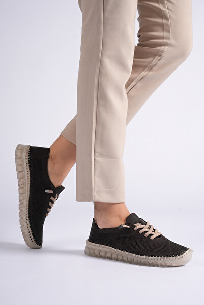 SEFERİ Women's Bitter Coffee Genuine Leather Flexible Lace-Up Sneakers - Comf...