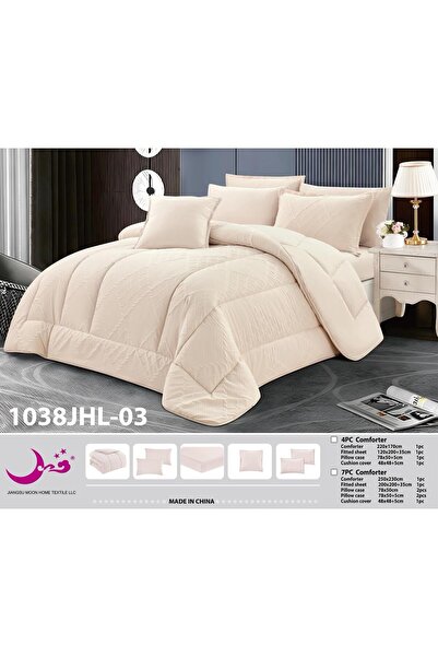 Moon Double Bed Summer Plain Double-Sided Bedspread-6 Pieces-230*250 Plain Do...