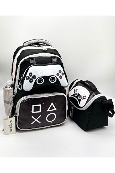 ms mixxstore Joystick Patterned Children's Backpack School Bag Set with Therm...