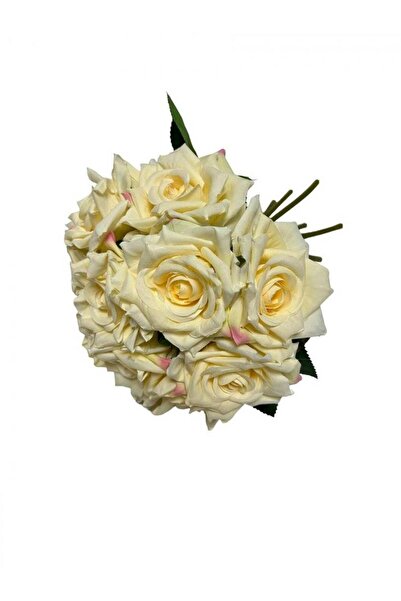 OEM Artificial Flowers Roses Tied 10 Threads Cream
