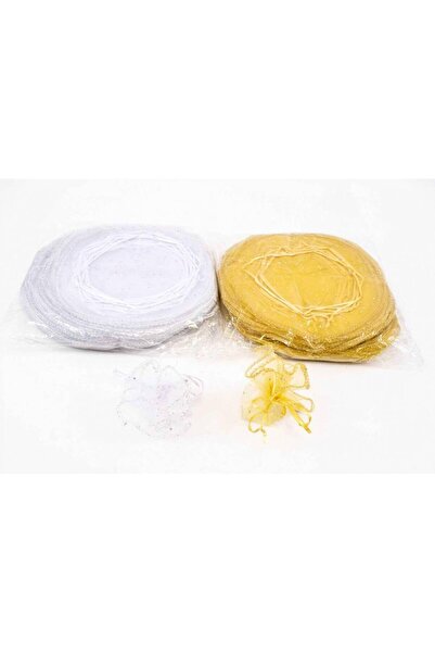 OEM Saculeti Discheta Organza cu Snur Si Paiete 100/set Auriu