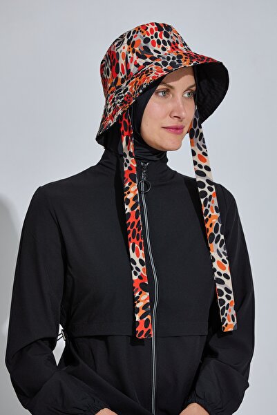 İKSUN Patterned Tie-Up Beach Bucket Hijab Hat