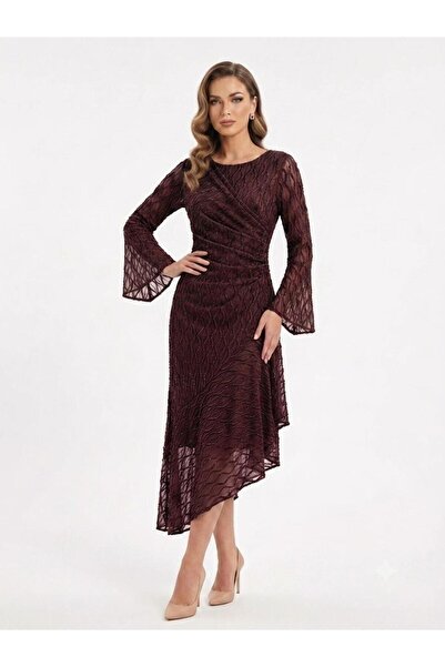 DAY BY DAY Women's Evening Dress Midi with Flared Sleeves