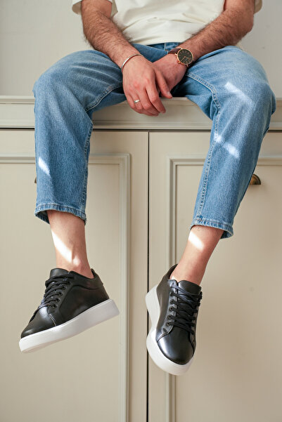 Kuback Akb-N08 Black Skin Casual Men's Shoes