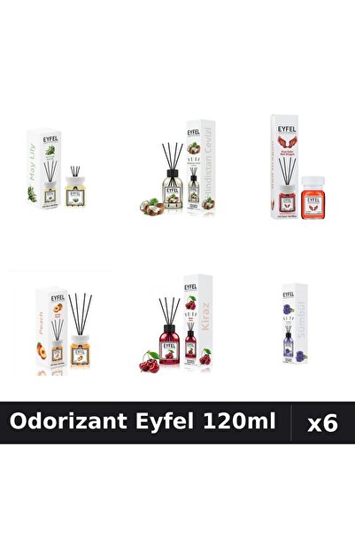 Eyfel Set 6 Odorizante Camera Betisoare - 6 Arome Asortate, 120ml Parfum