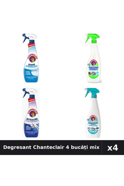Chanteclair Set 4 Degresant Universal 600ml 625ml - Lămâie, Anti-Miros, Extra...