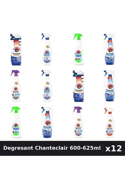 Chanteclair Set 12 Degresant Universal 600ml-625ml - 7 Arome Asortate Curatenie