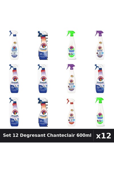 Chanteclair Set 12 Degresant Universal 600ml - Bicarbonat, Extra Parfumat, Ex...