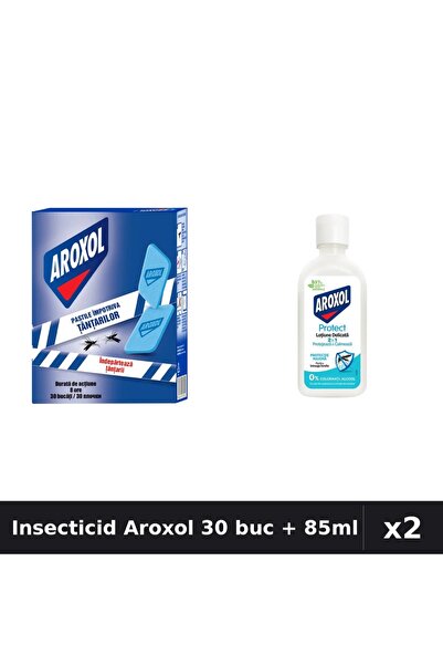 Aroxol Set 2 Insecticid - Pastile 30 buc + Loțiune Repelent 85ml - Anti Insecte