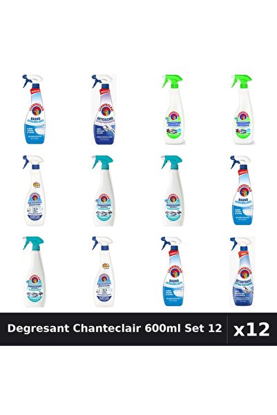 Chanteclair Set 12 Degresant Universal 600ml - Anticalcar, Lămâie, Bicarbonat...