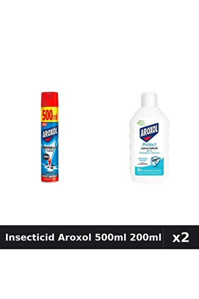 Aroxol Set 2 Insecticid 500ml + Loțiune Repelent 200ml - Anti Gandaci, Țânțar...