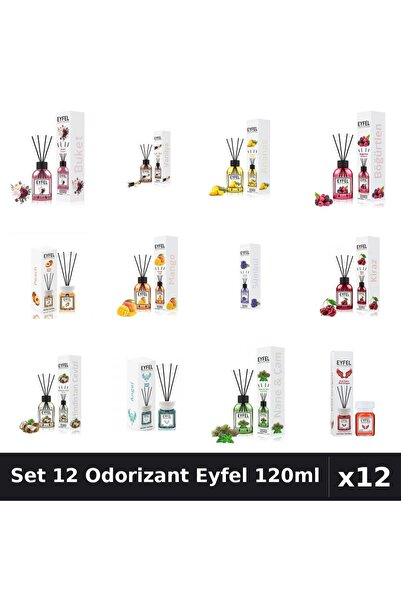 Eyfel Set 12 Odorizante Camera Betisoare, Ananas, Angel, Bouquet, Cirese, Fru...