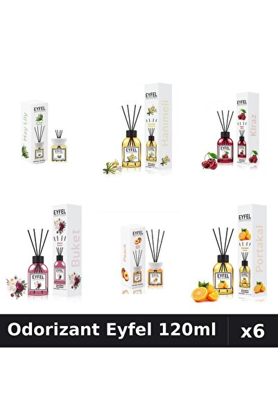 Eyfel Set 6 Odorizante Camera Betisoare - 6 Arome Asortate, 120ml Parfum