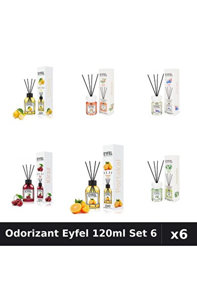 Eyfel Set 6 Odorizante Camera Betisoare - Lămâie, Acacia, Orhidee, Cireșe, Po...
