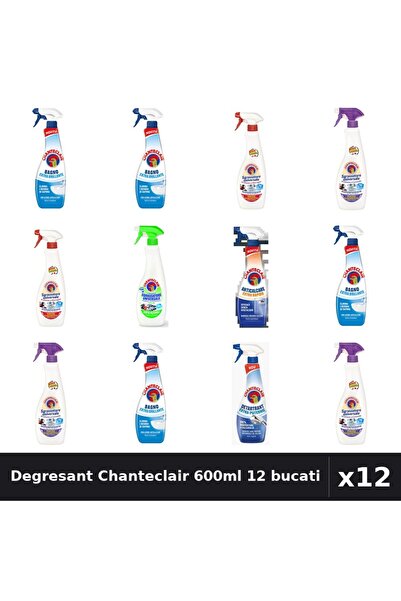 Chanteclair Set 12 Degresant Universal 600-625ml - 7 Arome, Anticalcar, Detar...