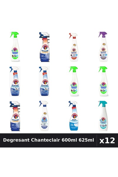 Chanteclair Set 12 Degresant Universal 600ml-625ml - 8 Arome Asortate Curaten...