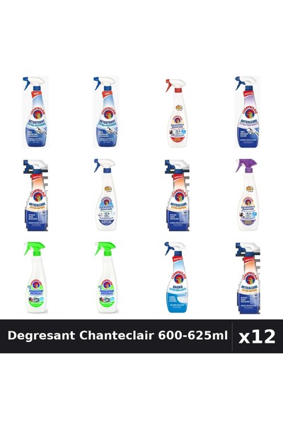 Chanteclair Set 12 Degresant Universal 600-625ml - 8 Arome Asortate - Curaten...