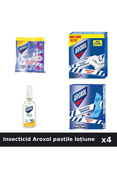 Aroxol Set 4 Insecticid - Pastile Anti-Insecte 20+30 buc, Loțiune Repelent 85ml