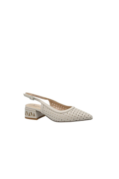 Anna Viotti beige cut-out shoes made of leather with perforated patterns GOR ...