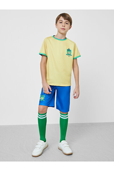 Styli Teens Brazil Print Jersey T-Shirt and Shorts FIFA Football Set