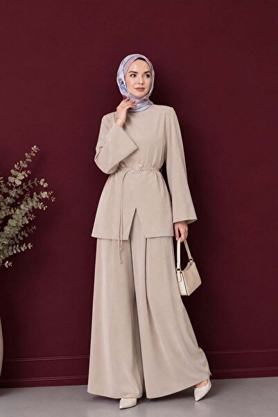 Esma Gündoğdu Twill Kruvaze Takım Taş