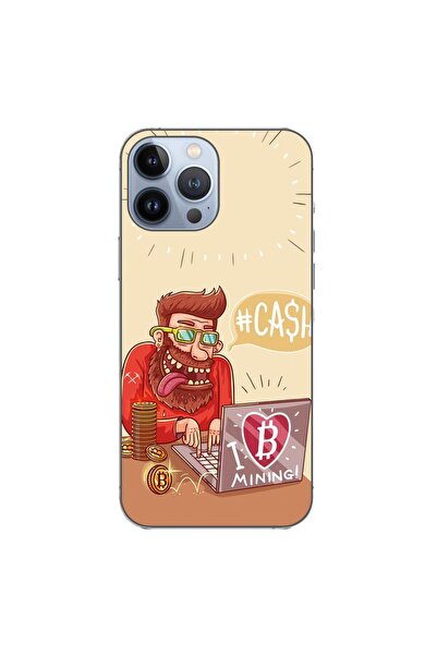 OEM Husa compatibila cu Apple iPhone 13 Pro Max Silicon Gel Tpu Model BTC Mining